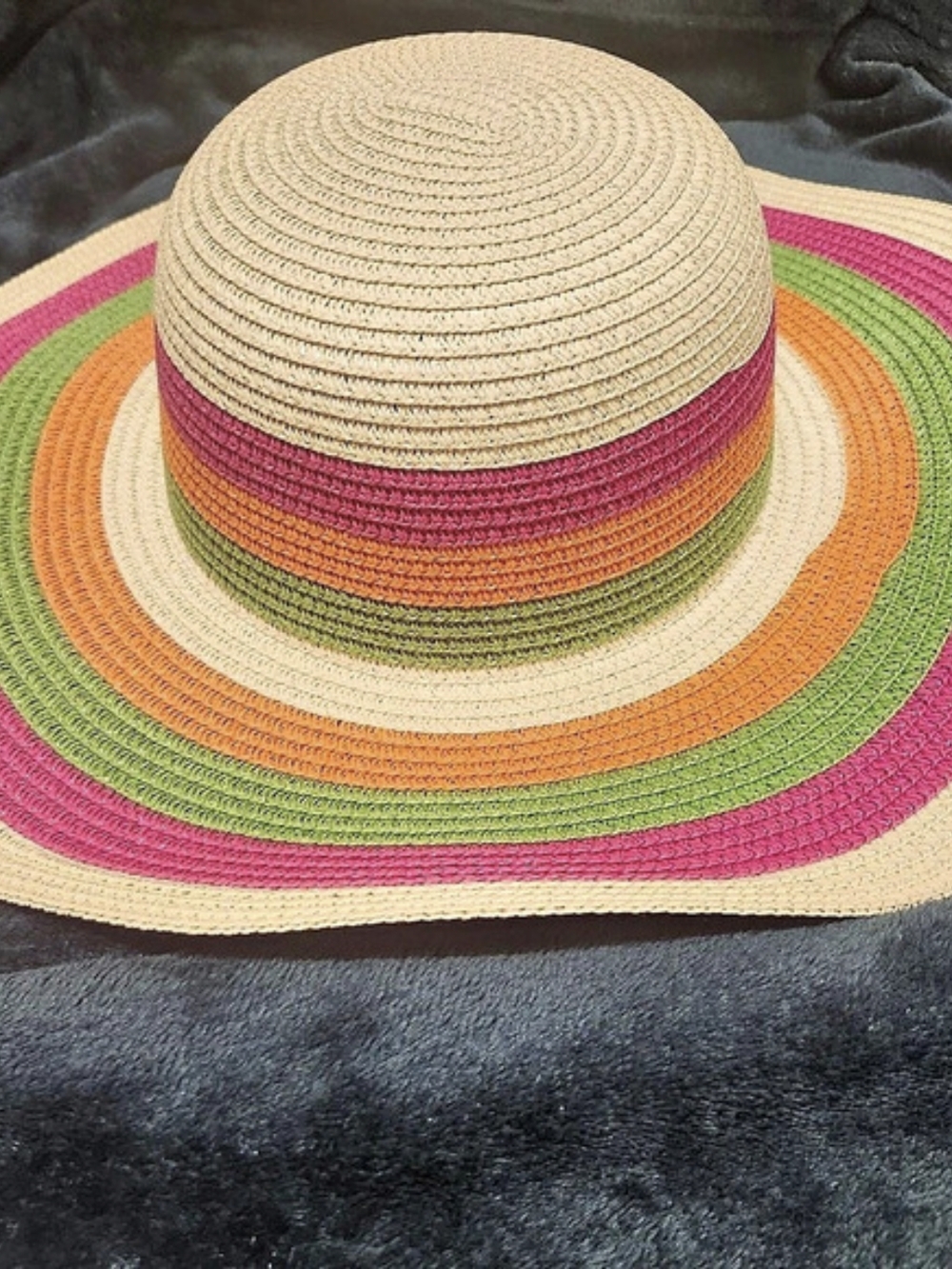 La Valentina Color Block Sun Hat in Pink & Green